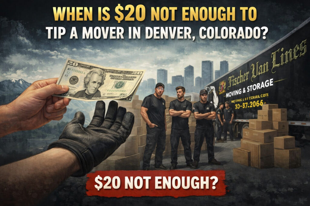 Is $20 Enough to Tip Each Mover In Denver Colorado;Fisher Van Lines; Movers Denver; moving company and movers in denver colorado
