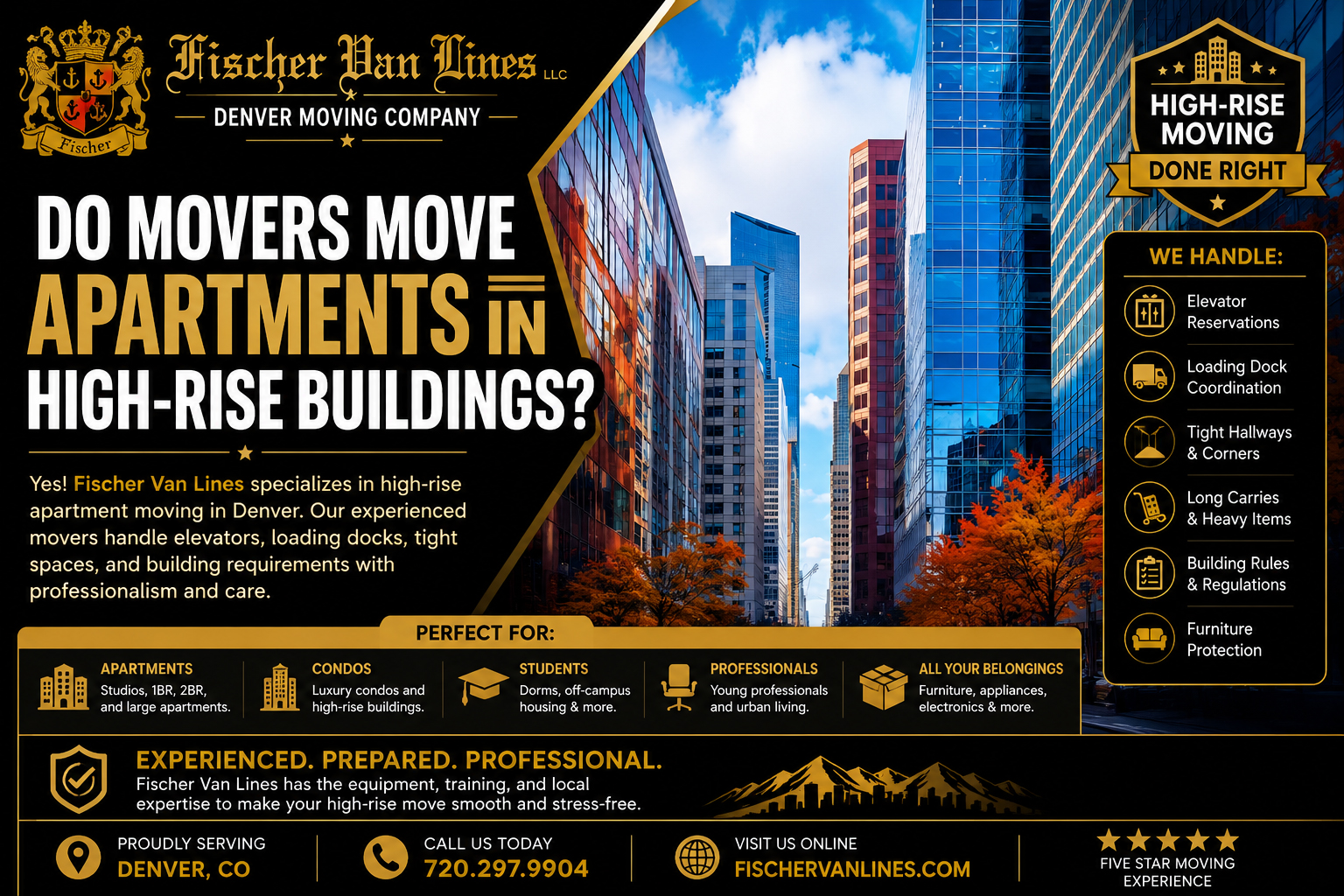 do movers move apartments in high-rise buildings fischer van lines denver moving comapny